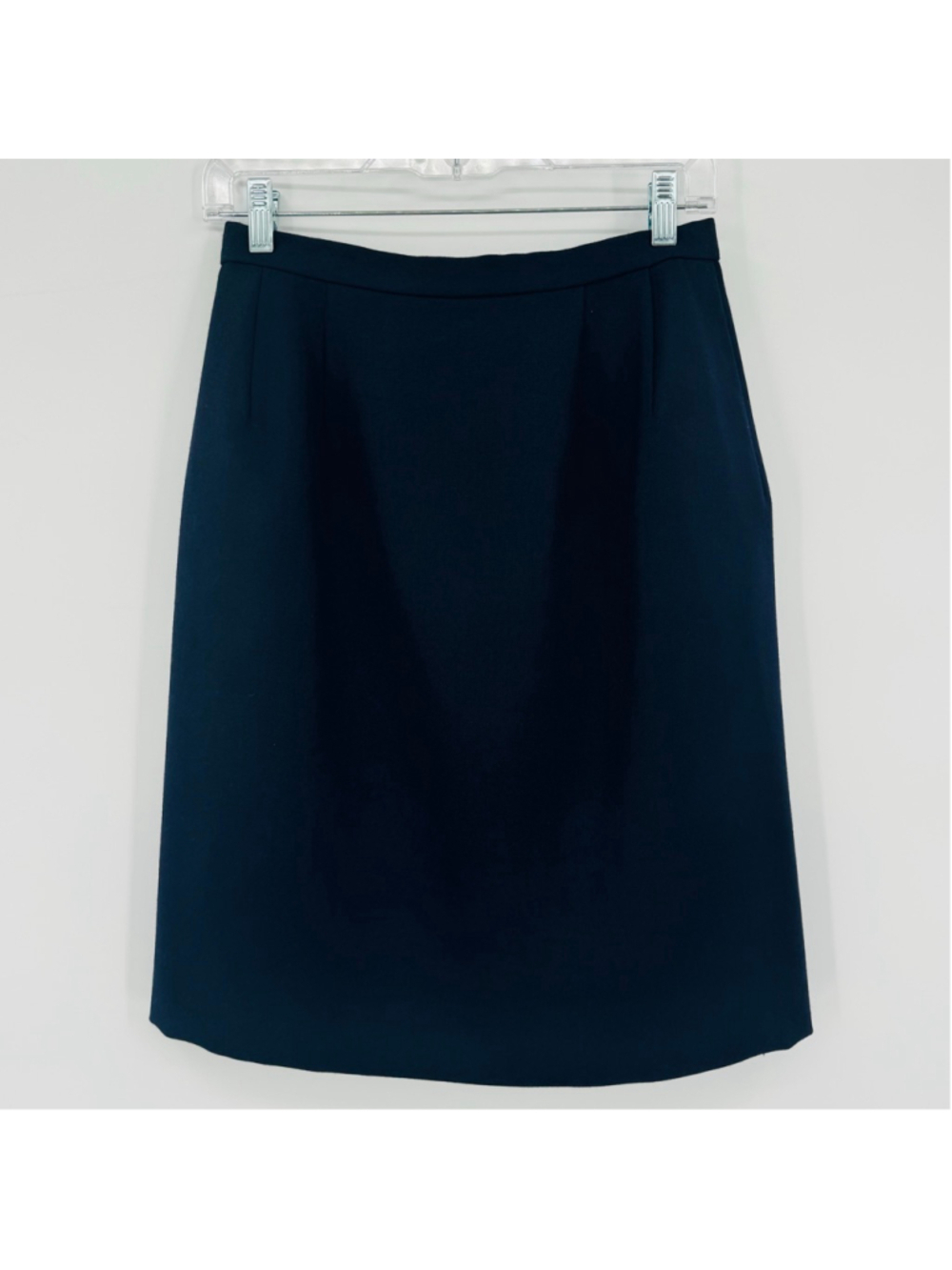 Oscar de la Renta Navy Pencil Skirt Size 8 Vintage